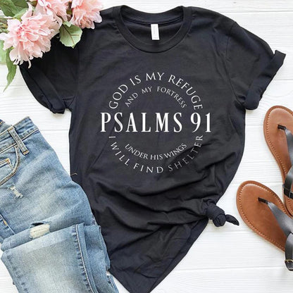 God Is My Refuge Psalms 91 Christian T Shirts