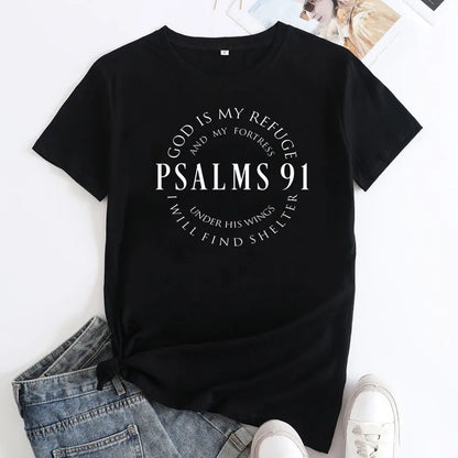 God Is My Refuge Psalms 91 Christian T Shirts