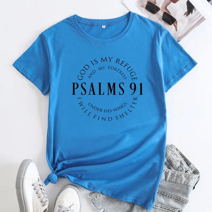 God Is My Refuge Psalms 91 Christian T Shirts