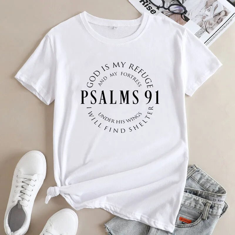 God Is My Refuge Psalms 91 Christian T Shirts